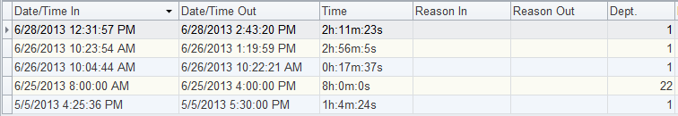 6. Time Punches Grid